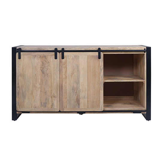 The Attic Bristol Large Sideboard, Multipurpose Cabinet for Kitchen and Living Room Storage,Classy Sideboard,Solid Mango Wood, Natural Matte Finish