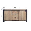 The Attic Bristol Large Sideboard, Multipurpose Cabinet for Kitchen and Living Room Storage,Classy Sideboard,Solid Mango Wood, Natural Matte Finish
