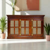 The Attic Oregon 3 Door Sideboard with Cane,Honey Matte Finish