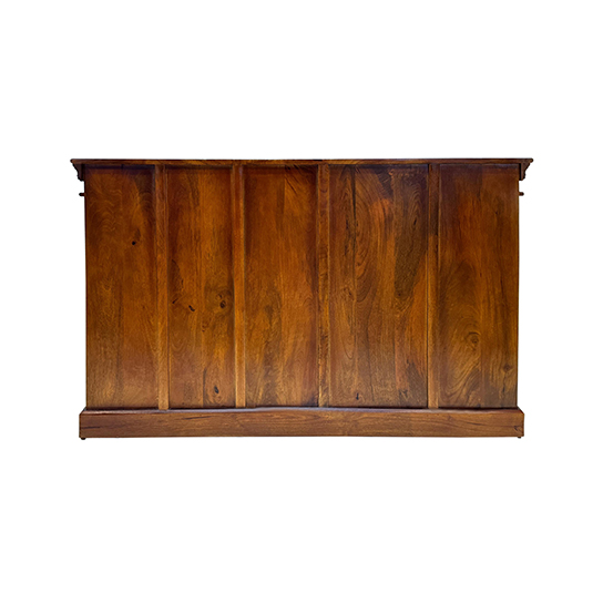 The Attic Oregon 3 Door Sideboard with Cane,Honey Matte Finish