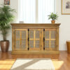 The Attic Oregon 3 Door Sideboard with Cane,Natural Matte Finish