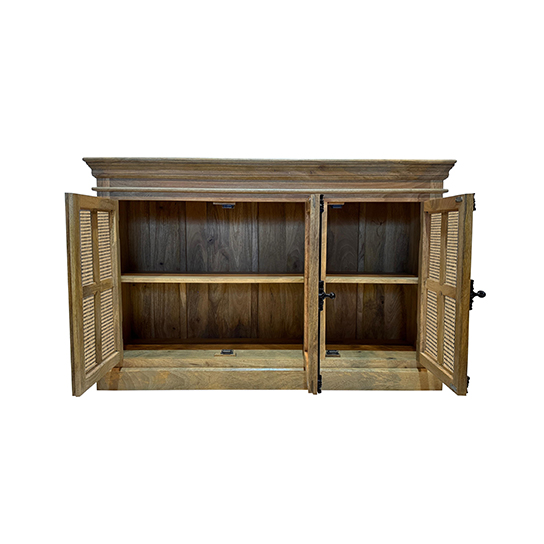 The Attic Oregon 3 Door Sideboard with Cane,Natural Matte Finish