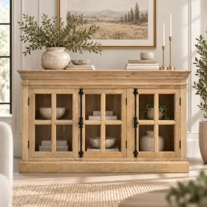 The Attic Oregon 3 Door Sideboard,Natural Matte Finish