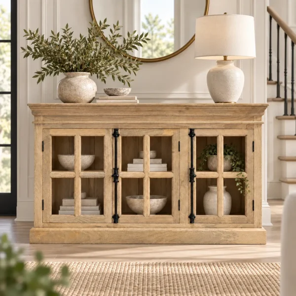 The Attic Oregon 3 Door Sideboard,Natural Matte Finish