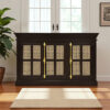 The Attic Oregon 3 Door Sideboard with Cane,Walnut Matte Finish