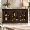 The Attic Oregon 3 Door Sideboard,Walnut Matte Finish