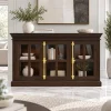 The Attic Oregon 3 Door Sideboard,Walnut Matte Finish