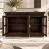 The Attic Oregon 3 Door Sideboard,Walnut Matte Finish