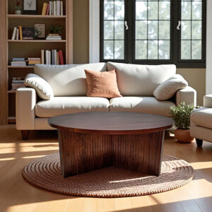 The Attic Bolohna Coffee Table,Coffee Table for Living Room,Solid Wood Centre Table,Honey Matte Finish