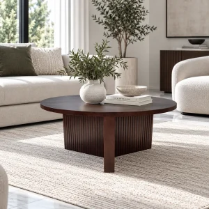 KL-2354W (1) The Attic Bolohna Coffee Table,Walnut Matte Finish