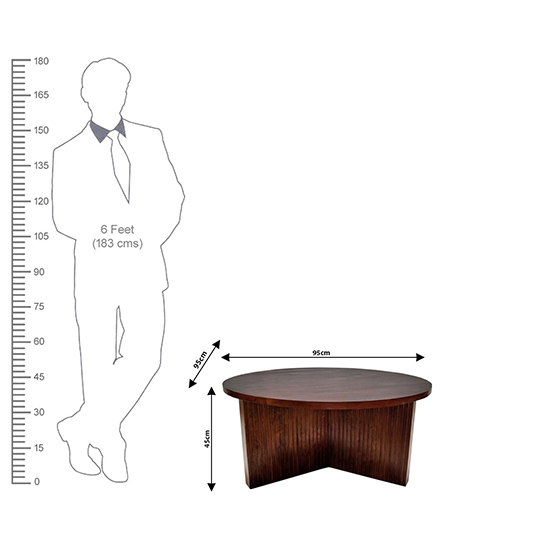 The Attic Bolohna Coffee Table,Coffee Table for Living Room,Solid Wood Centre Table,Walnut Matte Finish