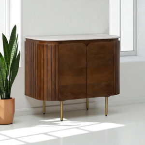 The Attic 2 Door Carlston Sideboard,Multipurpose Cabinet for Kitchen and Living Room Storage,Classy Sideboard,Solid Mango Wood,Provential Teak Matte Finish