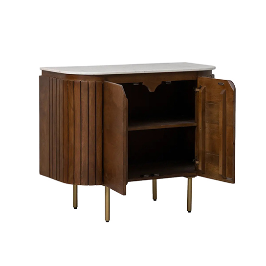 The Attic 2 Door Carlston Sideboard,Multipurpose Cabinet for Kitchen and Living Room Storage,Classy Sideboard,Solid Mango Wood,Provential Teak Matte Finish