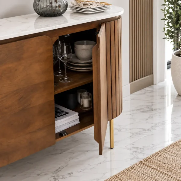 The Attic 2 Door Carlston Sideboard, Teak Matte Finish