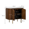 The Attic 2 Door Carlston Sideboard,Multipurpose Cabinet for Kitchen and Living Room Storage,Classy Sideboard,Solid Mango Wood,Provential Teak Matte Finish