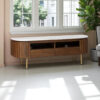 The Attic Carlston TV Cabinet Large,Solid Wood Sideboard TV Cabinet for Living Room,Classy TV Cabinet,Wooden Free Standing TV Unit Side Board Table with Storage,Provential Teak Matte Finish