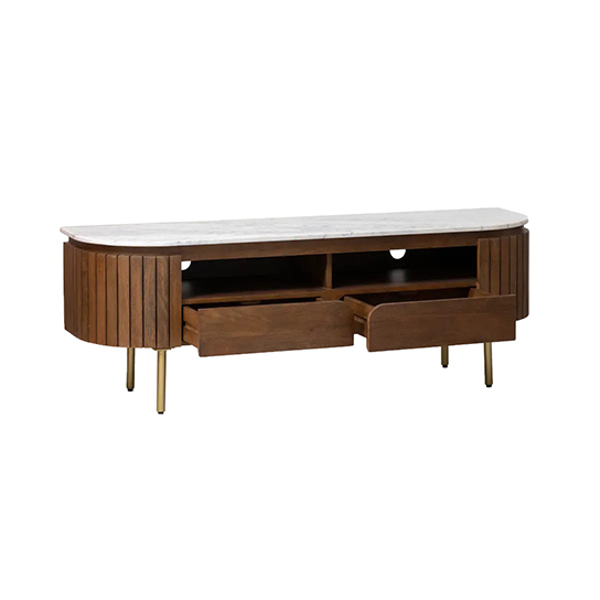 The Attic Carlston TV Cabinet Large,Solid Wood Sideboard TV Cabinet for Living Room,Classy TV Cabinet,Wooden Free Standing TV Unit Side Board Table with Storage,Provential Teak Matte Finish