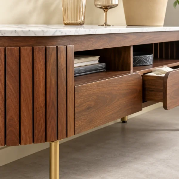 The Attic Carlston TV Cabinet Large,Provential Teak Matte Finish