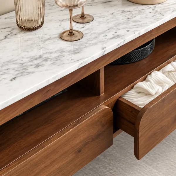 The Attic Carlston TV Cabinet Large,Provential Teak Matte Finish