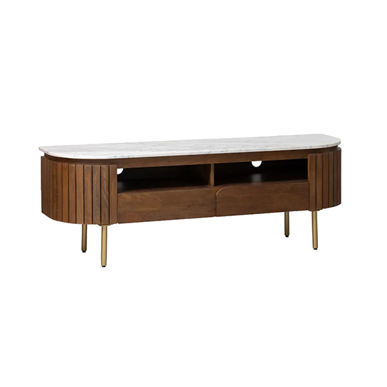 The Attic Carlston TV Cabinet Large,Solid Wood Sideboard TV Cabinet for Living Room,Classy TV Cabinet,Wooden Free Standing TV Unit Side Board Table with Storage,Provential Teak Matte Finish