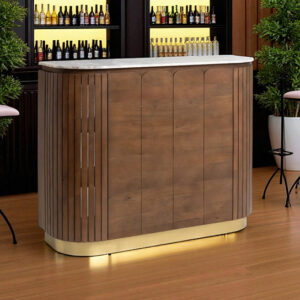 The Attic Carlston Bar Cabinet,Hard and Soft Drinks Bar Storage Cabinet,Wine Wisky Scotch,Bar for Home,Solid Mango Wood,Provential Teak Matte Finish