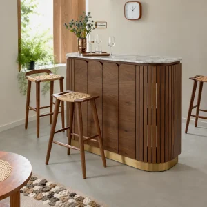 KL-2357 (1) The Attic Carlston Bar Cabinet,Provential Teak Matte Finish
