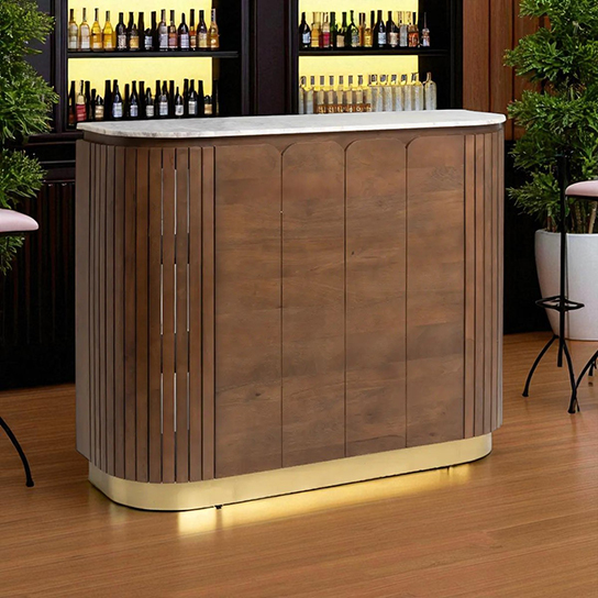 The Attic Carlston Bar Cabinet,Hard and Soft Drinks Bar Storage Cabinet,Wine Wisky Scotch,Bar for Home,Solid Mango Wood,Provential Teak Matte Finish
