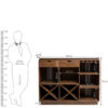 The Attic Carlston Bar Cabinet,Hard and Soft Drinks Bar Storage Cabinet,Wine Wisky Scotch,Bar for Home,Solid Mango Wood,Provential Teak Matte Finish