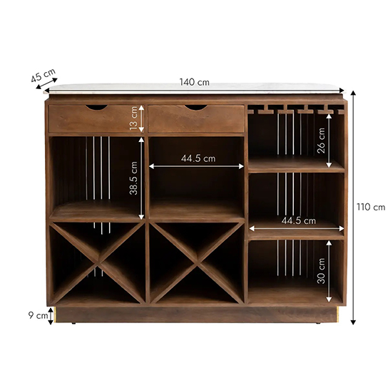 The Attic Carlston Bar Cabinet,Hard and Soft Drinks Bar Storage Cabinet,Wine Wisky Scotch,Bar for Home,Solid Mango Wood,Provential Teak Matte Finish