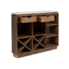 The Attic Carlston Bar Cabinet,Hard and Soft Drinks Bar Storage Cabinet,Wine Wisky Scotch,Bar for Home,Solid Mango Wood,Provential Teak Matte Finish