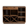The Attic Carlston Bar Cabinet,Hard and Soft Drinks Bar Storage Cabinet,Wine Wisky Scotch,Bar for Home,Solid Mango Wood,Provential Teak Matte Finish
