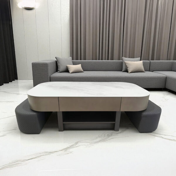 KL-2410 (2) The Attic Victoria Coffee Table Set with 2 stools