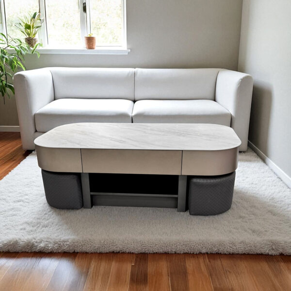 KL-2410 (3) The Attic Victoria Coffee Table Set with 2 stools