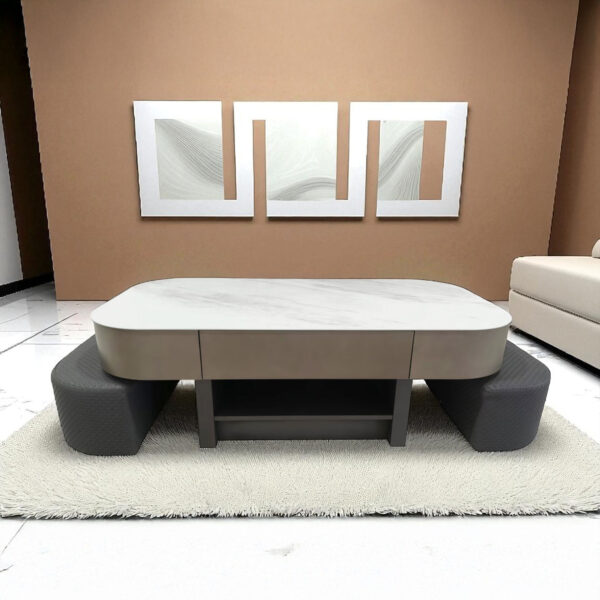 KL-2410 (4) The Attic Victoria Coffee Table Set with 2 stools