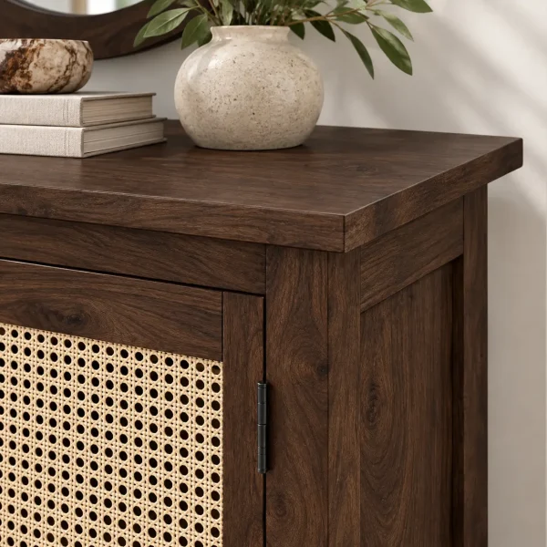 KL-1941C (2) The Attic Sheesham Mini Glazed Bookcase |Walnut Matte Finish