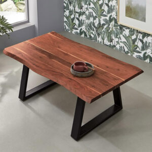 The Attic Live Edge Coffee Table, Honey Matte Finish