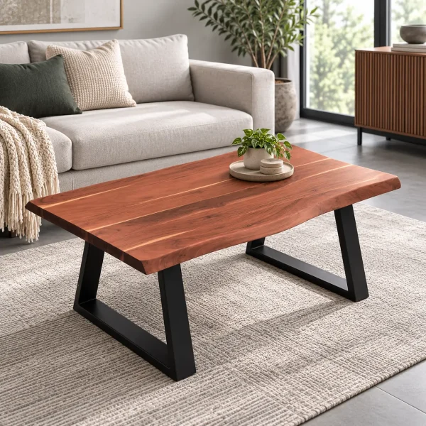 The Attic Live Edge Coffee Table, Honey Matte Finish