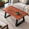 The Attic Live Edge Coffee Table, Honey Matte Finish