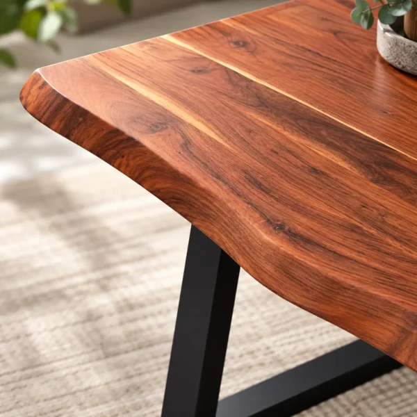 The Attic Live Edge Coffee Table, Honey Matte Finish