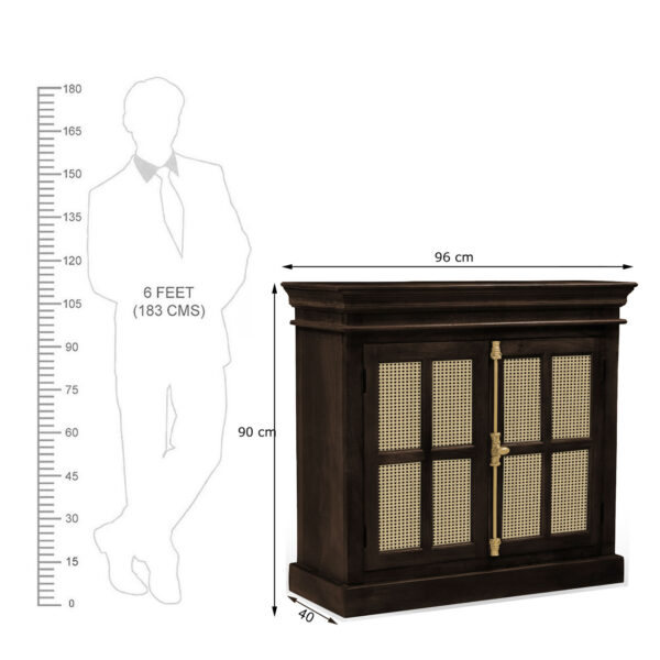 The Attic Oregon Sideboard Small Walnut cane,Walnut Matte Finish