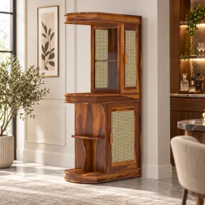 KL-2348H (1) The Attic Jaigarh Bar Cabinet|Honey Finish