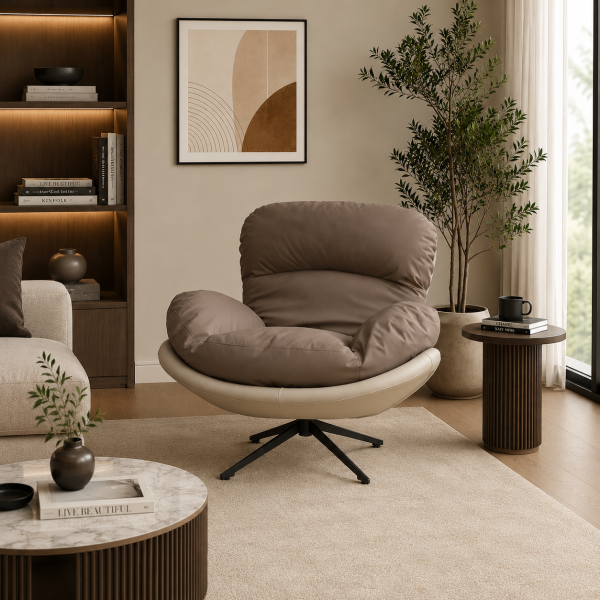 ChatGPT Image Jun 10, 2026, 06_20_22 PM The Attic Shella Lounge Chair, Brown, Caramel, Cream