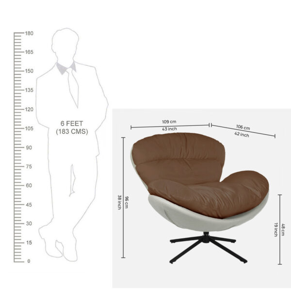 The Attic Shella Lounge Chair, Brown, Light Grey