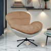 The Attic Shella Lounge Chair, Brown, Caramel, Cream