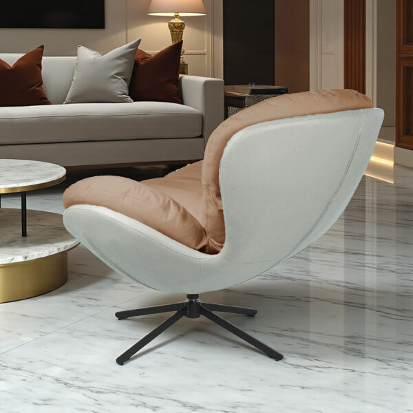 The Attic Shella Lounge Chair, Brown, Caramel, Cream