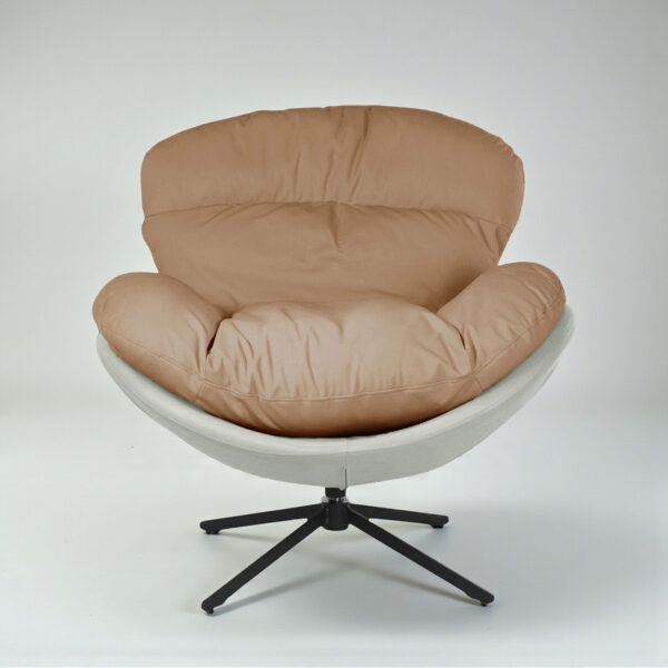 The Attic Shella Lounge Chair, Brown, Caramel, Cream