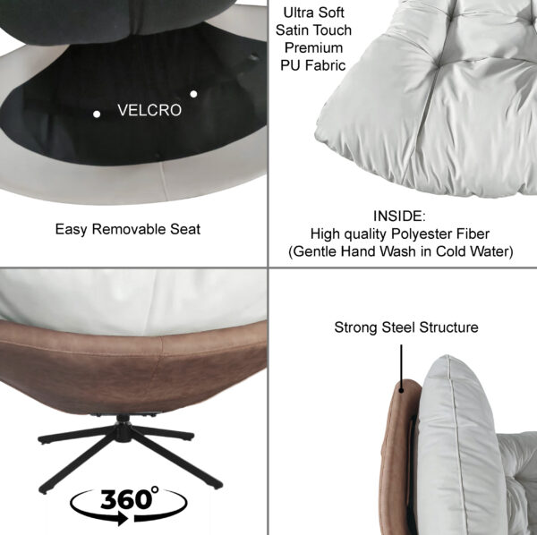 The Attic Shella Lounge Chair, Brown, Caramel, Cream