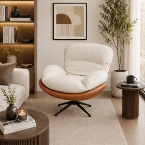 The Attic Shella Lounge Chair,Brown, Peach, Beige