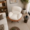 KL-2415C (5) The Attic Shella Lounge Chair,Brown, Peach, Beige