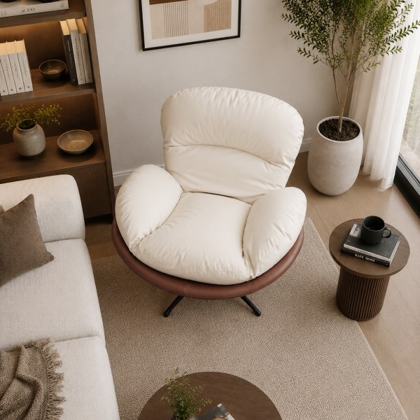 KL-2415C (5) The Attic Shella Lounge Chair,Brown, Peach, Beige